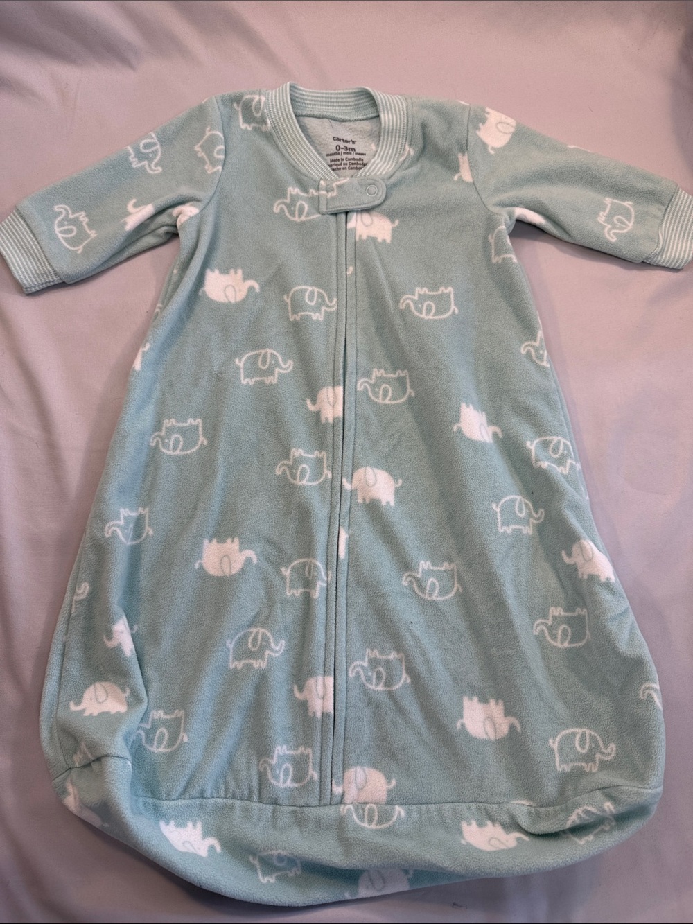 Carter's - wearable fleece blanket sleep sack. Size 0-3 months